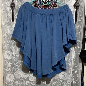 Light blue shoulder flowy shirt
